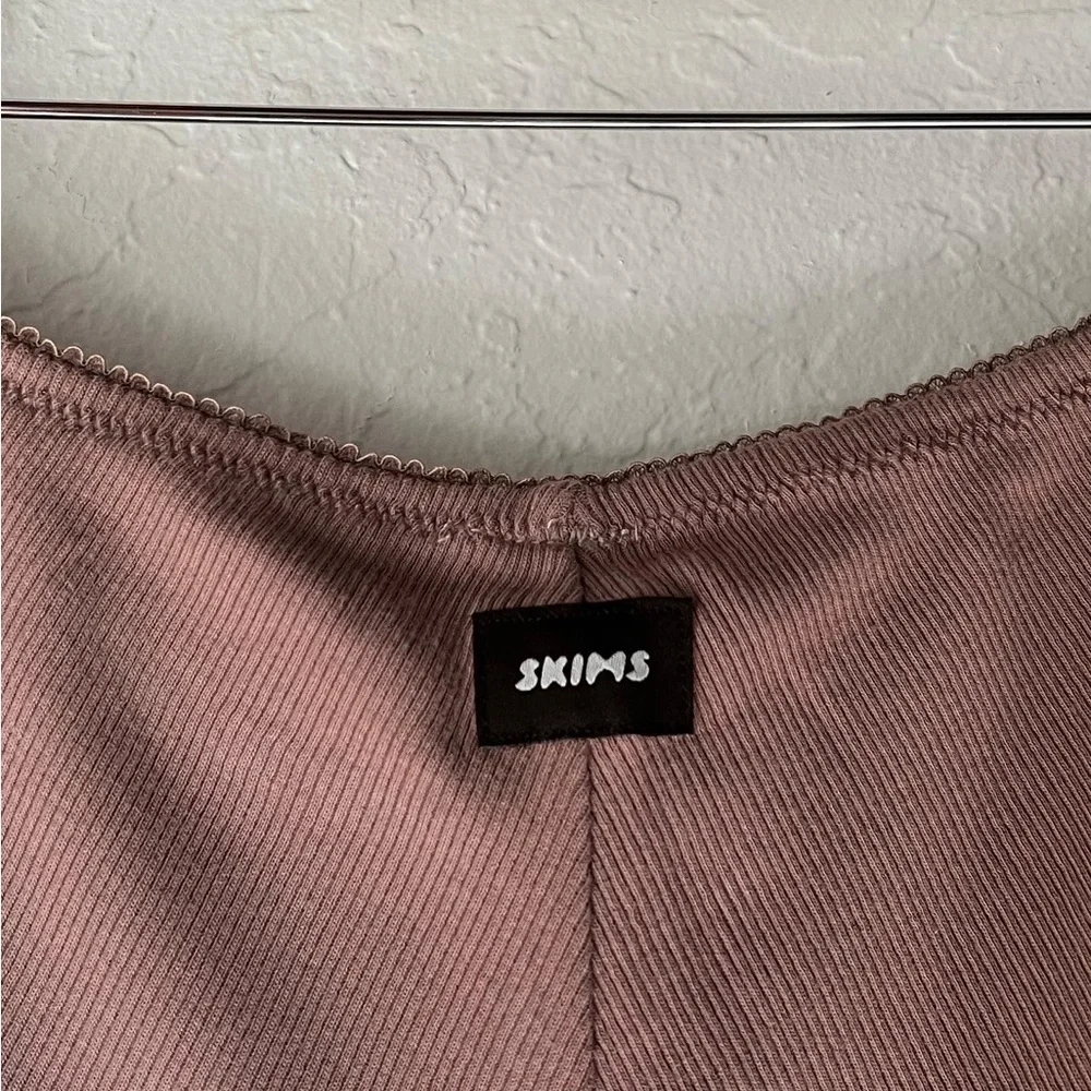 SKIMS Cotton Picot Straight Leg Pants in Umber - Picture 4 of 7